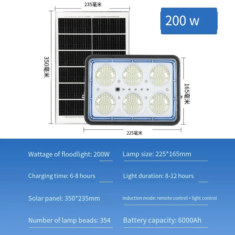 Hot selling solar floodlight one tow two super bright solar floodlight 100 200 300 watt Led solar street outdoor light