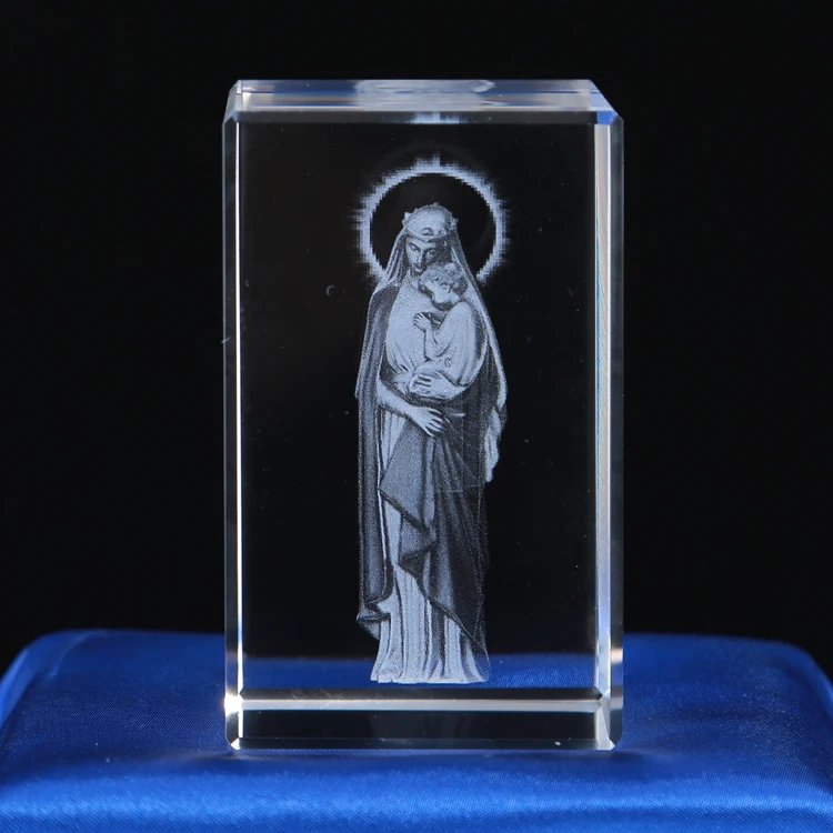 product wholesale professional custom religious series guadalupe crafts goddess 3d laser crystal supplier-44