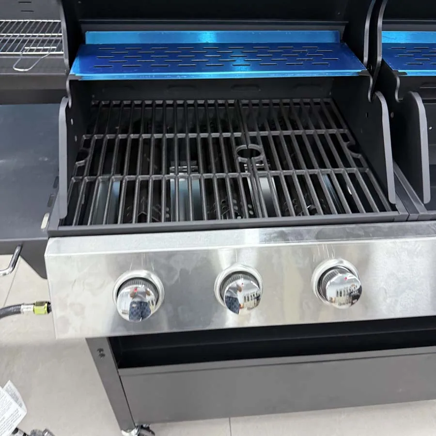 Large Black 5 Burners Gas Outdoor Grill Stove Heavy Duty Trolley Barbecue Smoker Smokeless Bbq Grills details