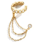 Earrings Earrings New Earrings New Style Single Cuff Earrings With Chains And Diamond Horse Eye Stud Earrings Women