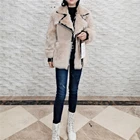 Jackets New Design Lamb Fur Coat High Quality Ladies Short Thick Fur Jackets Winter Solid Color Women Coat