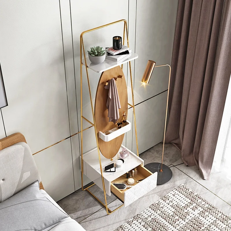 Luxury Portable New Design Modern Vanity Table Bedroom Furniture White Dressing Table with Mirror