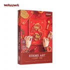 Crafts Art Wallwa Lucky KOI Chinese Folk Crafts Diy Wooden String Art Nails Kit Wall Art Decor