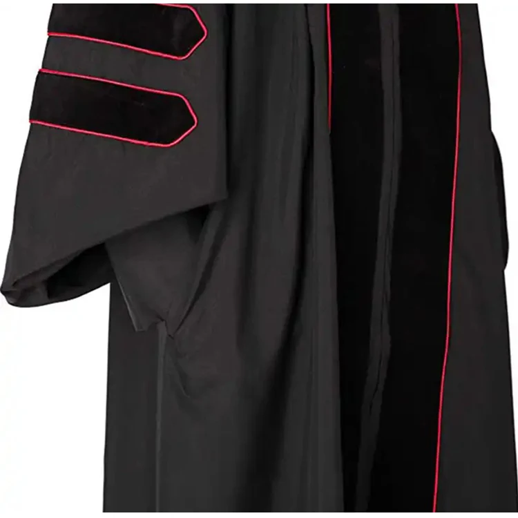 Wholesale Cheap Polyester Fluting Choir Robe Divinity Clergy Robes with Red Embroidered Cross factory
