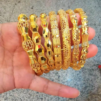 JXX 24K Dubai Gold Plated bangles Women with Fashion Jewelry Bracelet and bangle