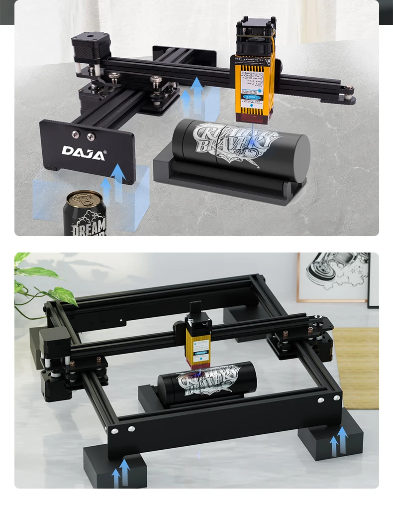 DAJA MR.CARVE RT5 Rotary Roller for DAJA Laser Engraving Machine D2/D3/D4/M1/M4/S4/A1 Rotating Shaft CNC Roller of Rotation