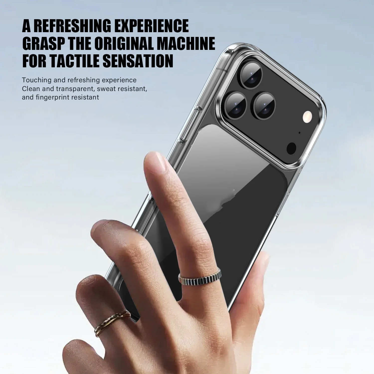 product new high crystal clear hard pc tpu hybrid mobile phone case for iphone 17 air transparent shockproof for iphone 15 16 17 pro max-5