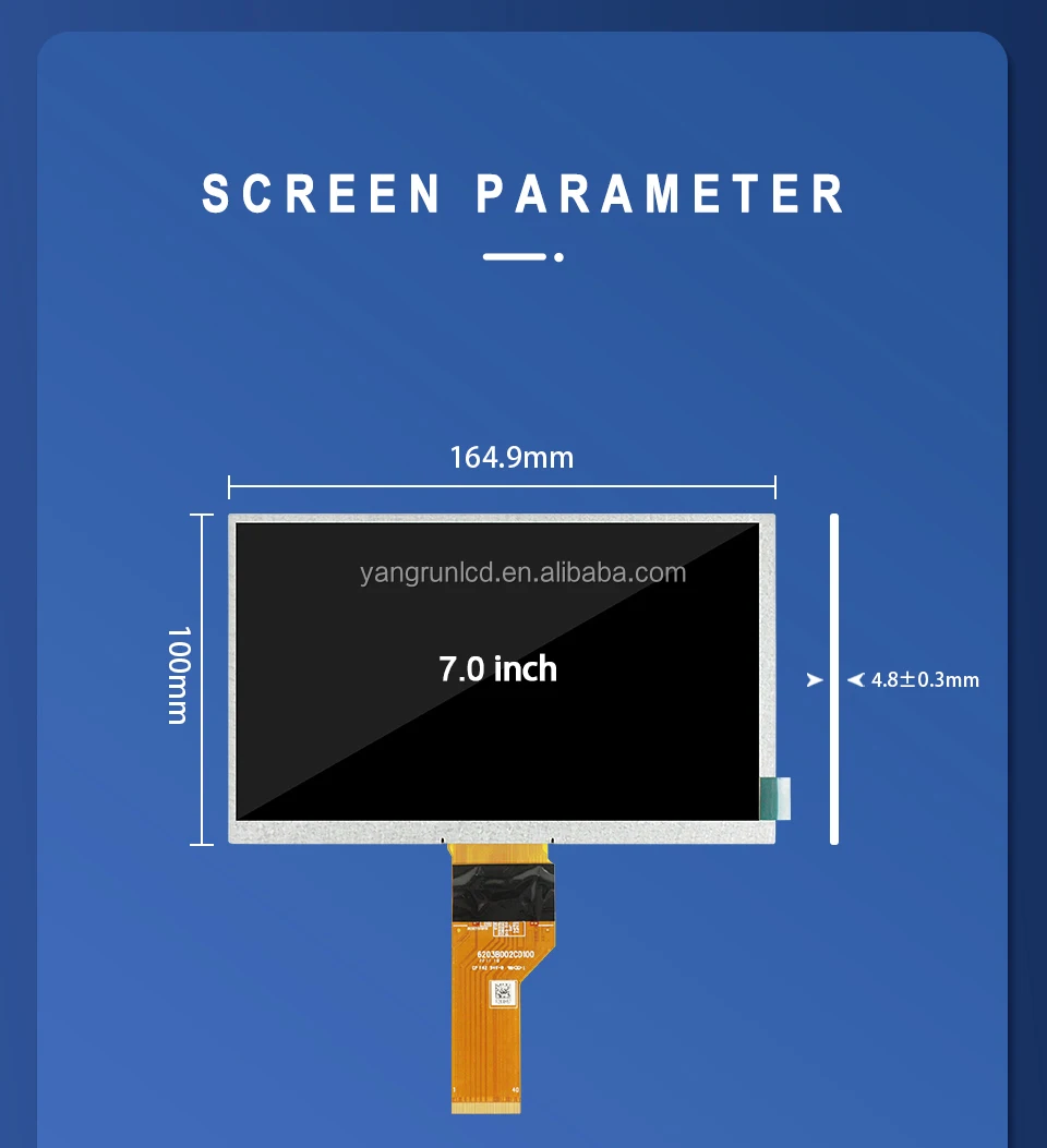 Original 7 Inch 1024x600 High Brightness 500 Lvds 40 Pins 7segment