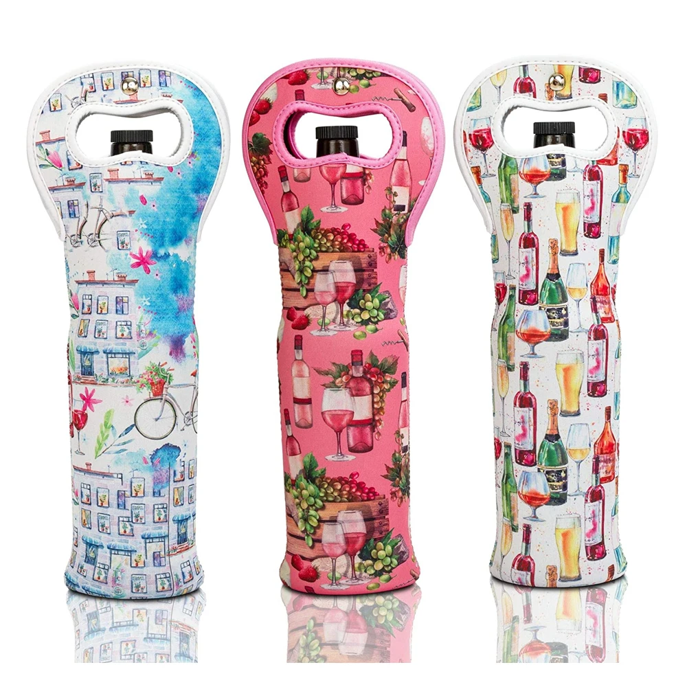 personalized neoprene wine tote