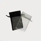 Black Gift Organza Pouches Candy Bags Large Pink Black Gift Bag Drawstring Custom Wholesale