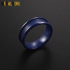 Ceramic Ring Ceramic 8mm Blue Ceramic Blank Ring For Inlay Beveled Edges Ceramic Ring Cores