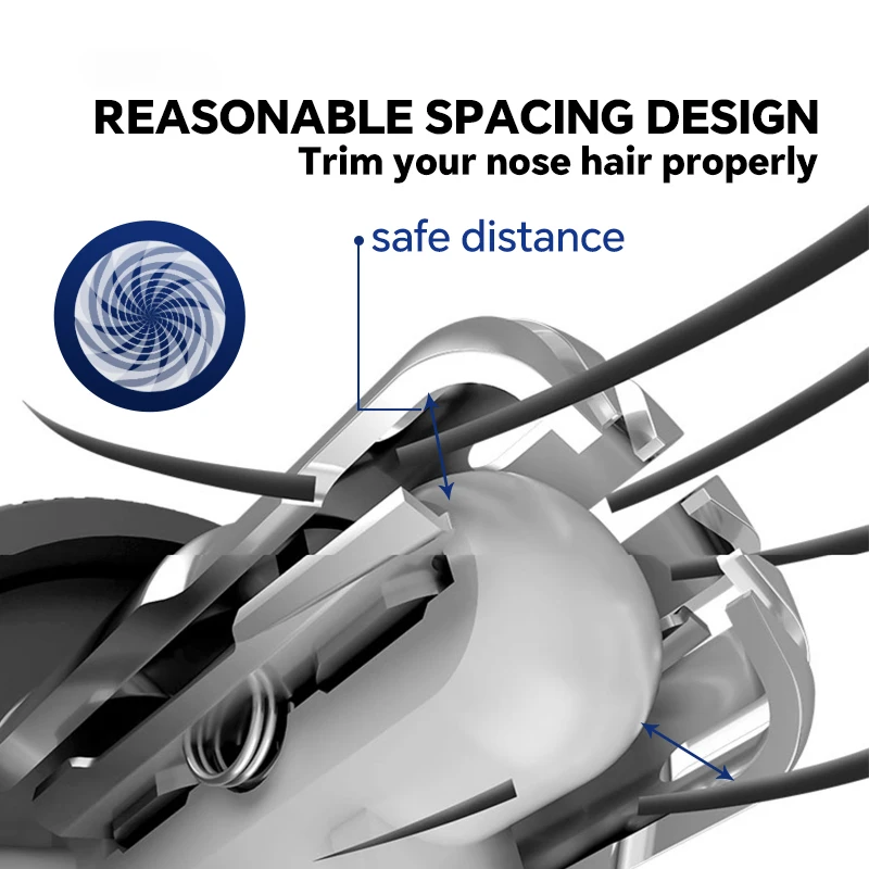 Portable Rechargeable Electric Push Shear Durable Plastic Four-in-One Nose Hair Trimmer Set for Home Salon Car RV Garage Use details