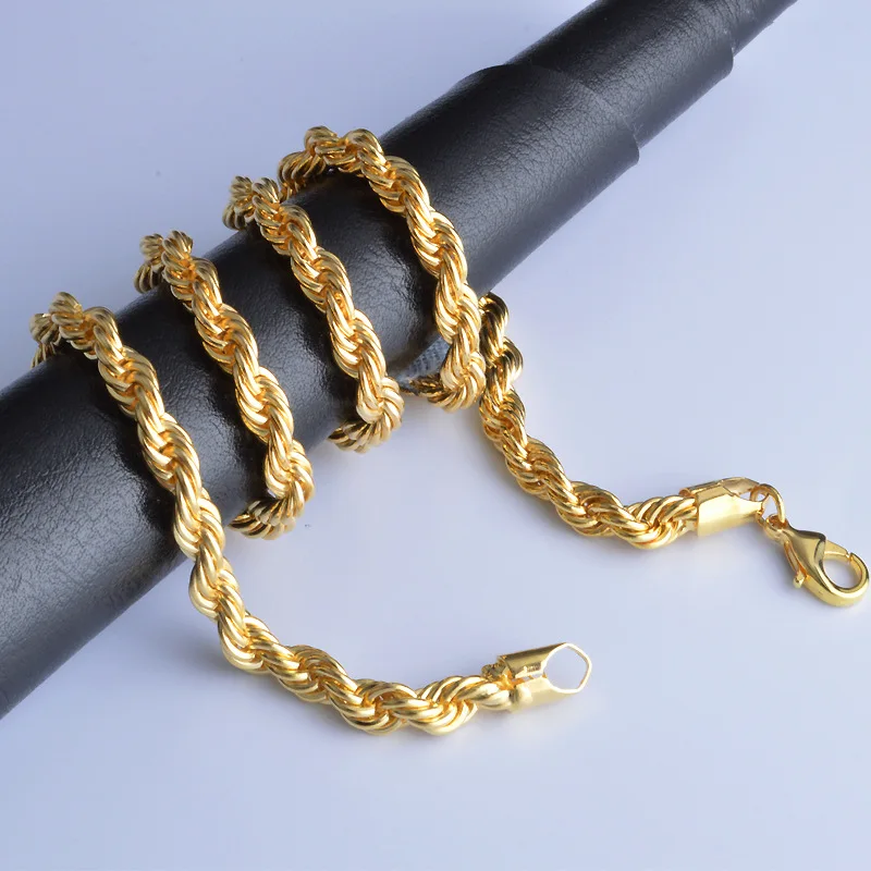 Wholesale Twist Rope 6mm Chain Gold 