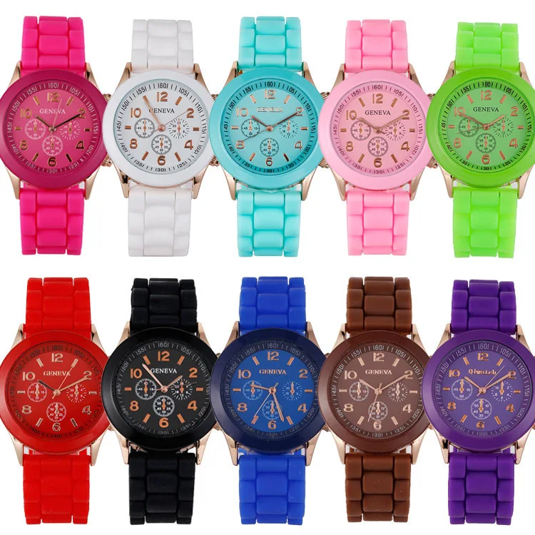 Wholesale Fashion Jelly Macaron Watch Sports Wrist Quartz Watch Glass Lovely Design Colorful Silicone Student Children Gift Kids