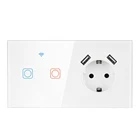 SRAN Europe german wall electrical 2 usb socket and switch
