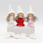 Angel Wing Wholesale Christmas Decorations Dolls Ornaments Gifts Cute Angel Doll With Silver Wing