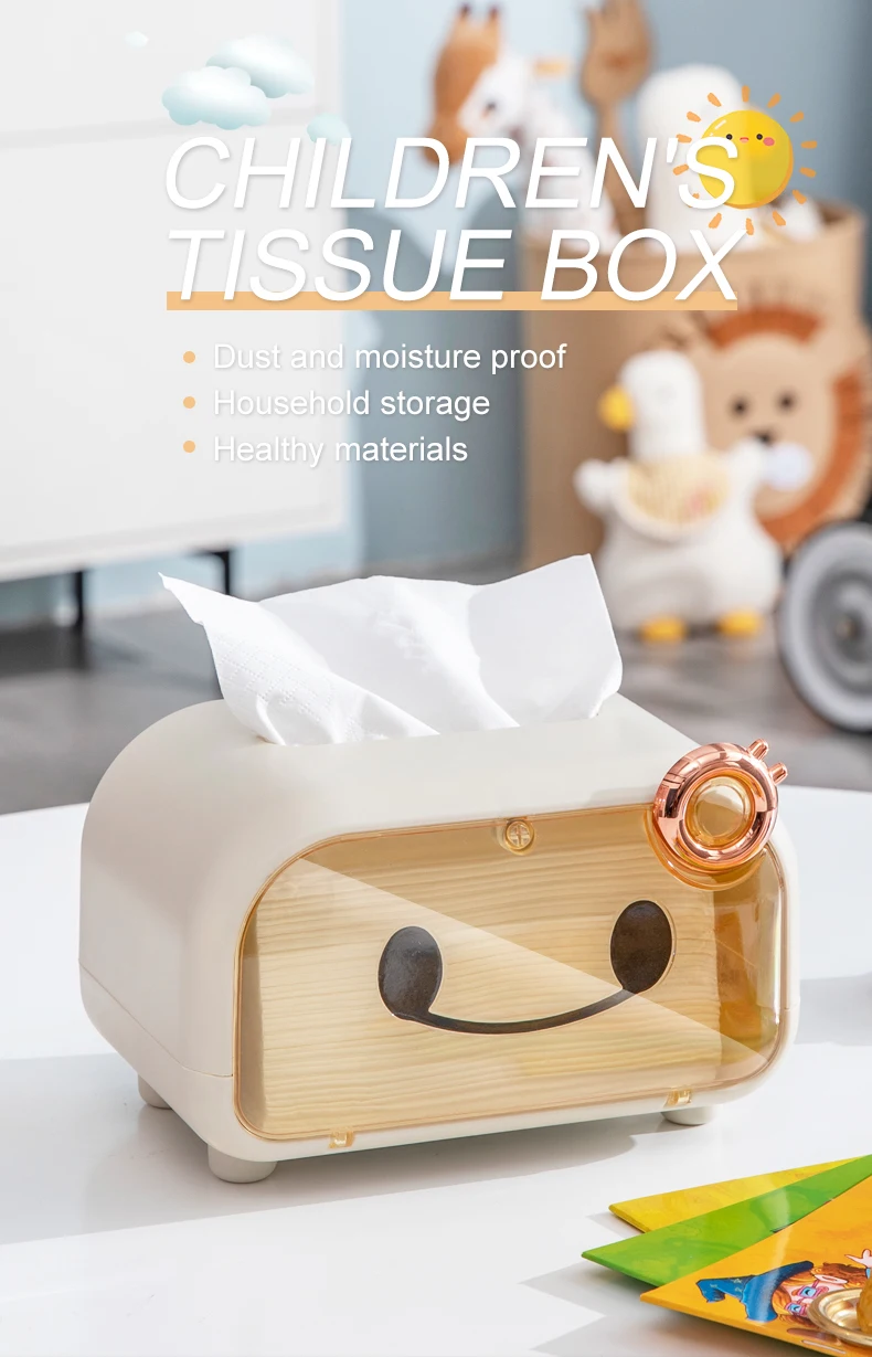 Wholesale plastic tissue box cover toilet paper napkin holder container plastic paper dispenser tissue storage box