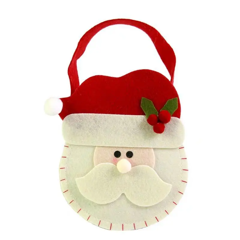 Christmas Party Gift Bag with handles Xmas Santa Kids Children Sweet Candy Felt 