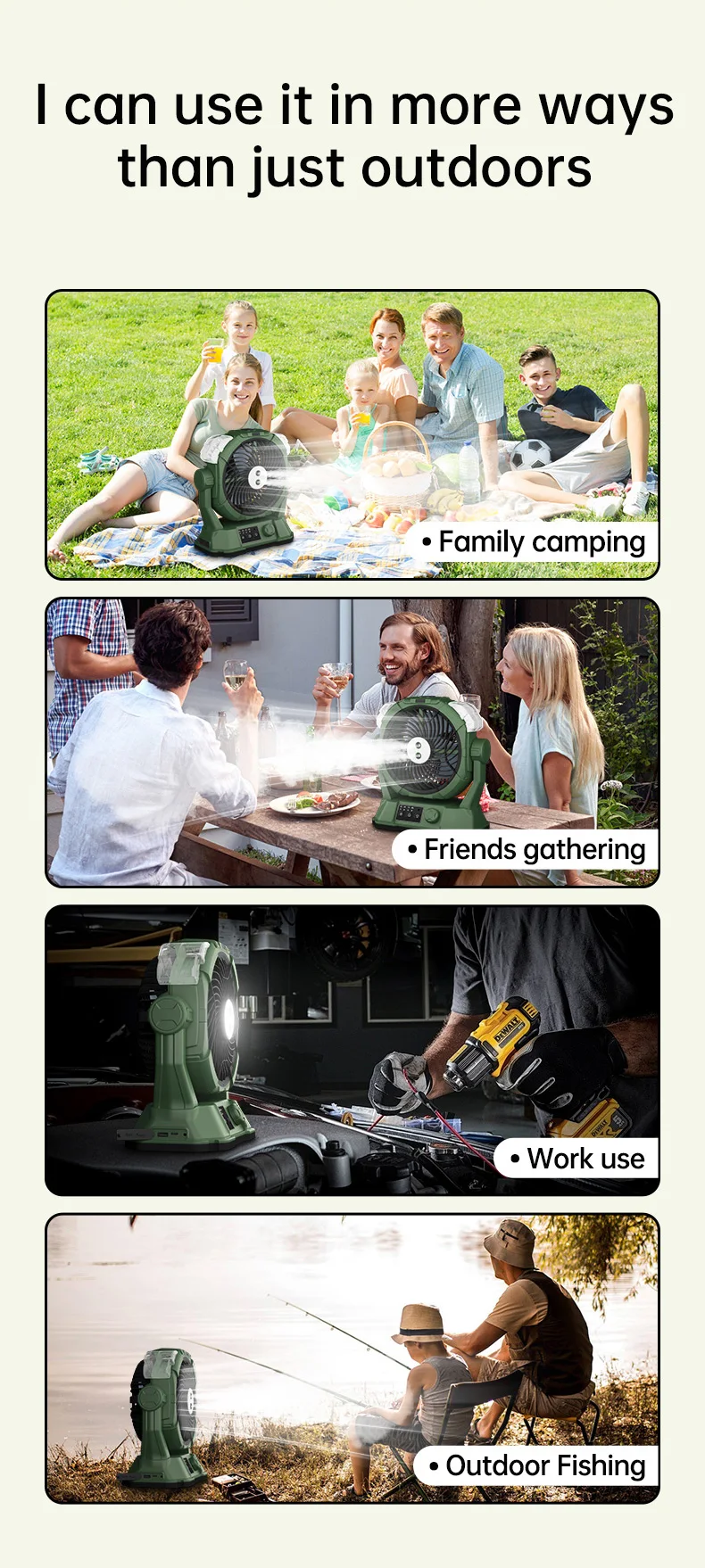 Rechargeable Fan, Portable, LED - detail 14
