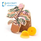 Wholesale Personalized Custom Metal Copper Plating Monstera Accessories Crazy Plant Eater Lady Hard Enamel Pin Badge