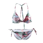 Triangle Julysand Women Factory Supplier Tie Triangle Bikini Jungle Print Tie Bikini Set