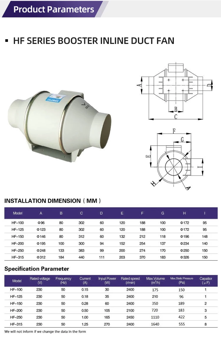 Inline Duct Fan, Cast Iron, HF100 - detail 8