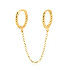 Hoop Chain Earring ROXI S925 Sterling Silver Jewelry Fashion Twist Hoop Chain Tassel Earring