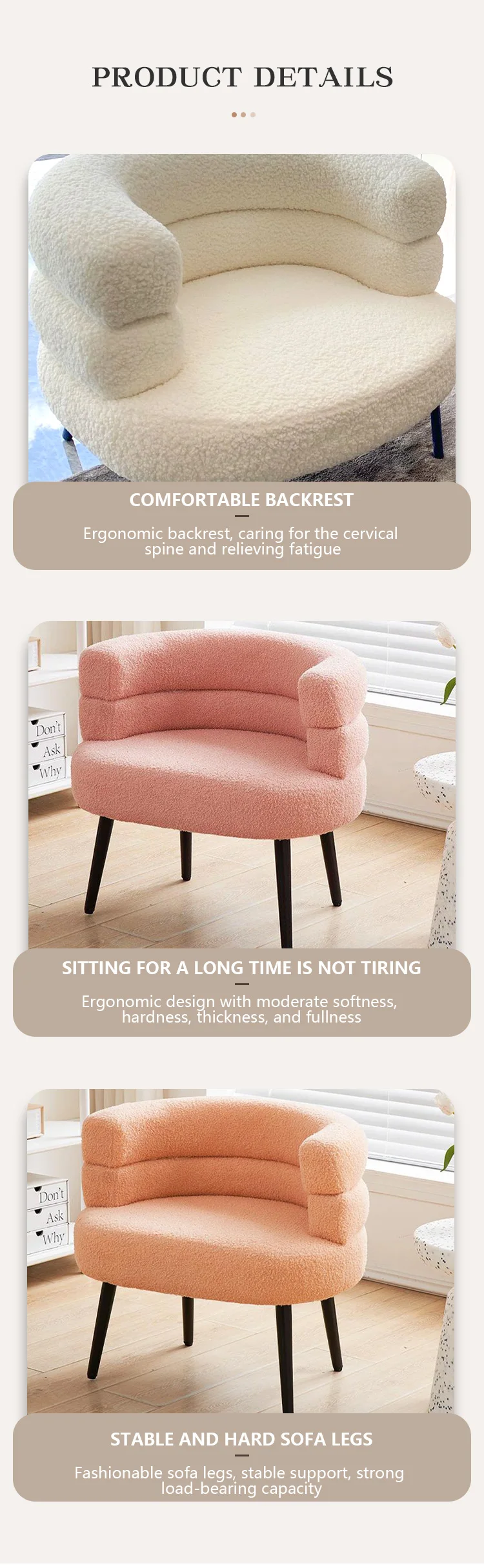 Modern Stylish Single Sofa Chair Velvet Lounge Vanity Barstool Soft and Durable Leisure Chair for Apartment H7dba6b323eff4fa386b892d346398f1bf