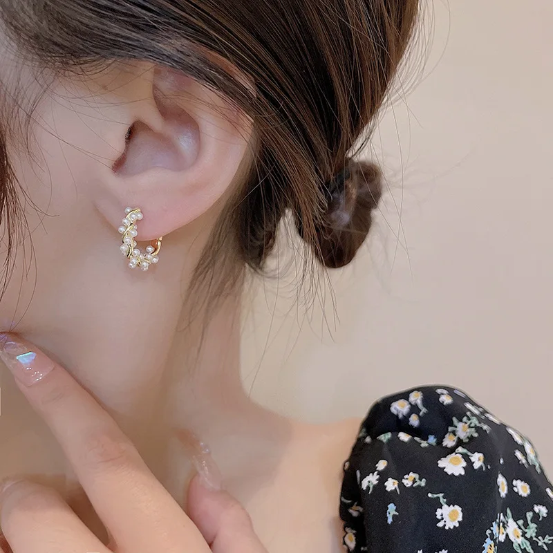 personality pearl earrings women wild Internet celebrity earring minority advanced fashionable earrings