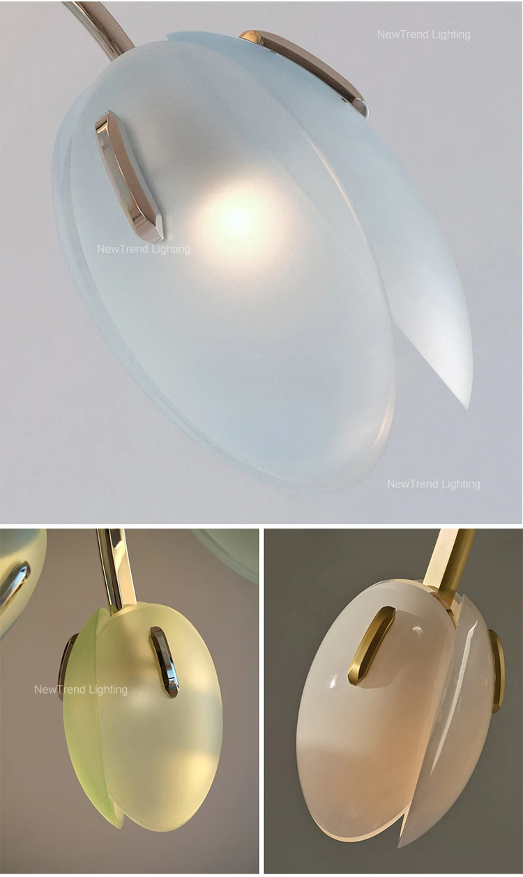 cpl 255 minimalist style indoor decoration pendant light villa home living room dining glass flower branch led chandelier -4