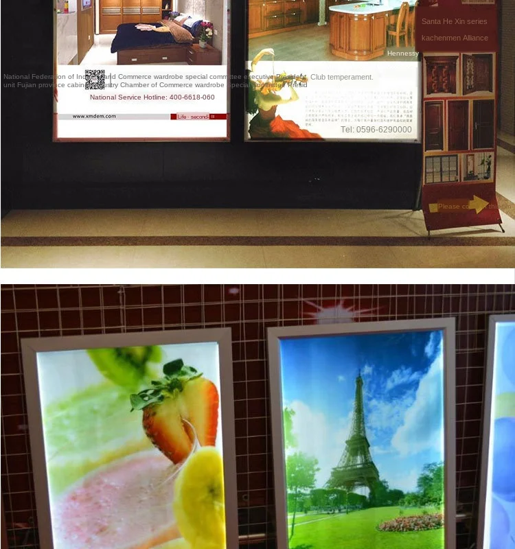 product high quality custom supermarket advertising poster display led ultra thin light box sign149-15