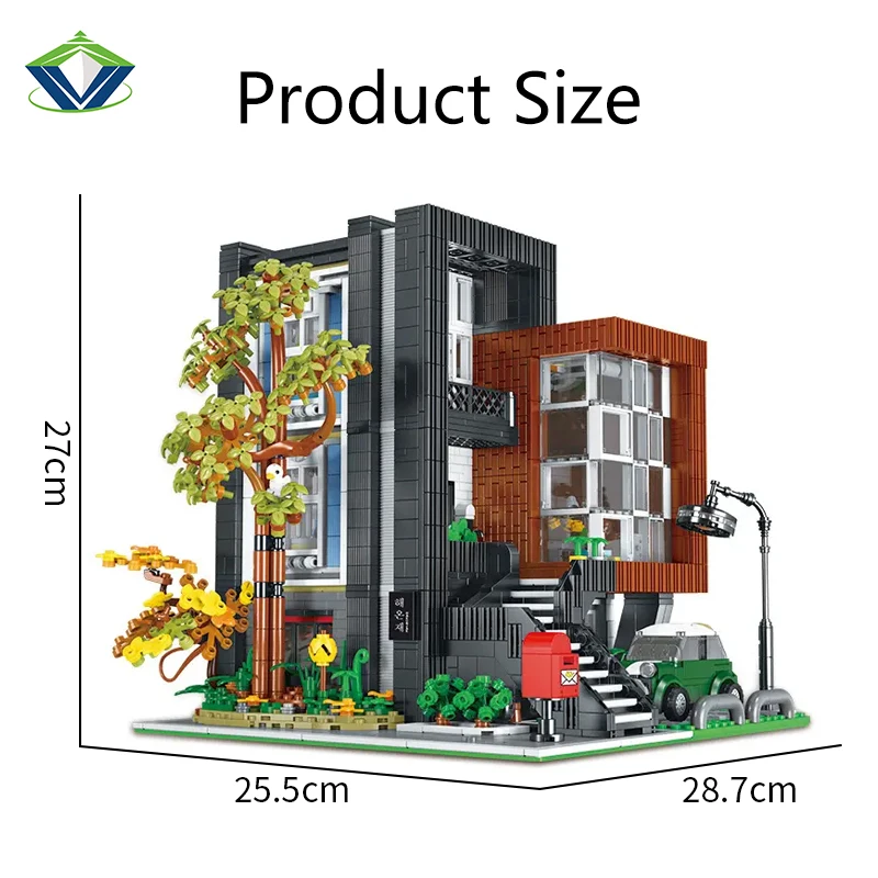 New Stock Arrivals Street View Series Cube Brown Modular Villa Model DIY  Bricks Set Toys Blocks & Model Building Toys