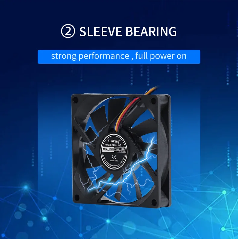 Cooling Fan, Brushless, Axial, 8CM, 8x8x1.5CM - detail 10