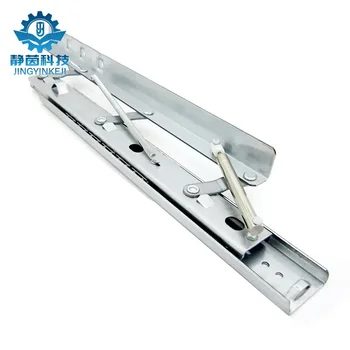 Telescopic folding dining table slide rail Bearing capacity 80kg zinc plated side automatic lifting guide track undermounting