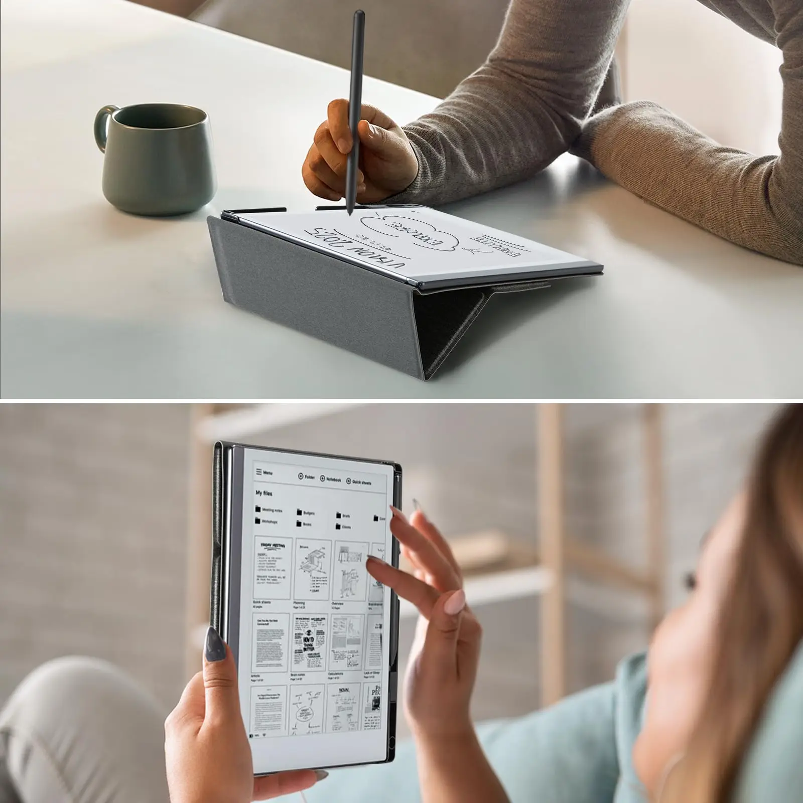 product case for remarkable 2 multi angle foldable stand feature perfect choice of remarkable 2 case with pen holder laudtec-8