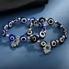 Jewelry Bracelet Wholesale Jewelry Vintage Eye Palm Pendant Bangles 8mm10mm Designer Charm Bead Bracelet
