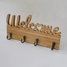 Hooks Bamboo Key Hanger Rack Hooks Key Holder