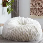 Bean Bag Leisurely Relax Enjoy Your Life Soft Fur Sofa Bed Bean Bag Cover