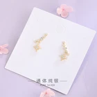 Star Fashion New Style 925 Sterling Silver Zircon Jewelry Hexagonal Star Charm Earrings