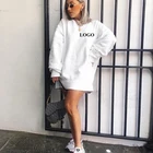 Hoodie Womens Hoodies Oversize New Arrival Custom Logo Oversized Crewneck Drop Shoulder Casual Women Long Hoodie