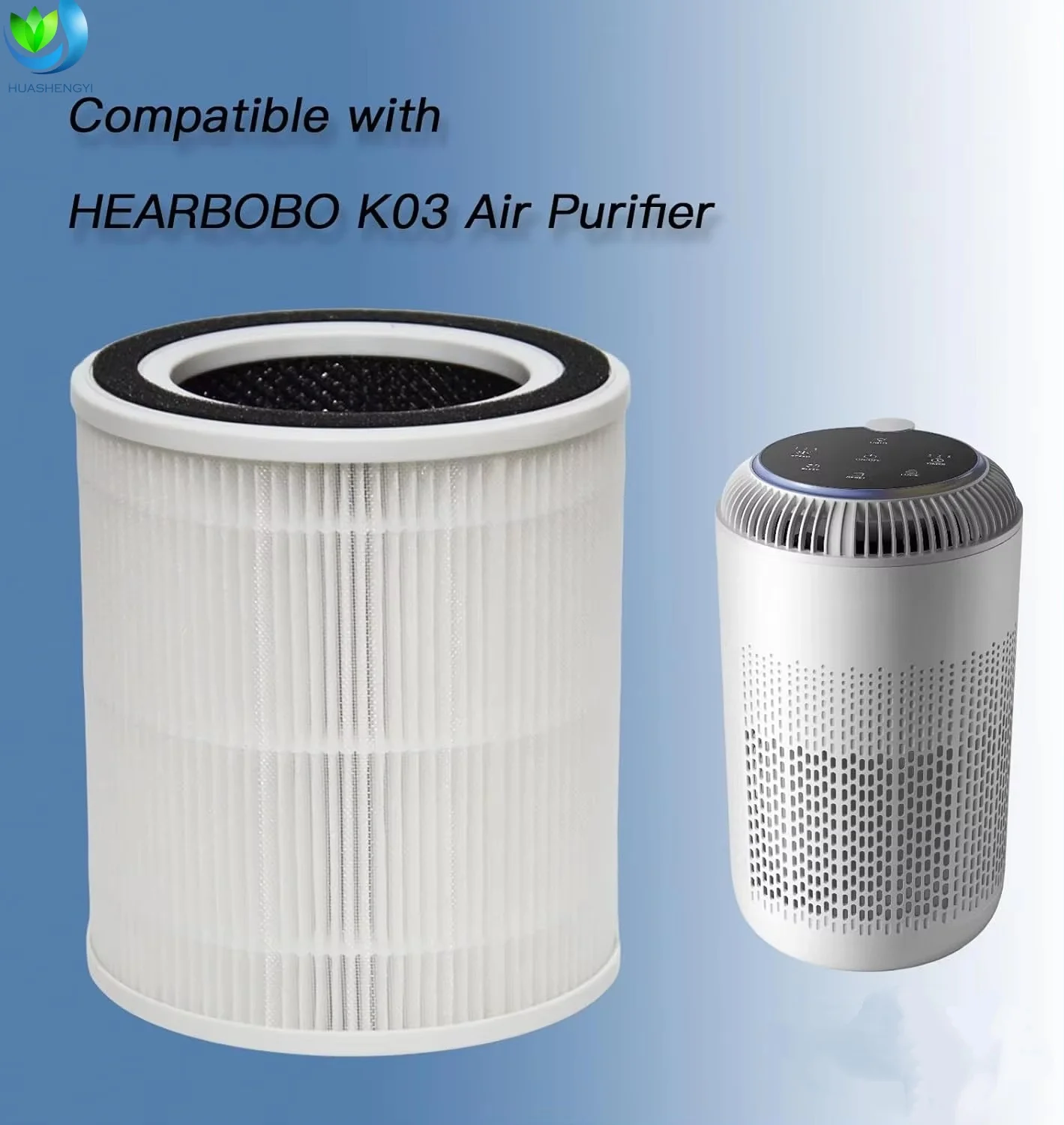 product hepa air purifier filter replacement filter for hearbobo k03 air purifier 3 pack h13 hepa activated carbon filter vocs odor-3