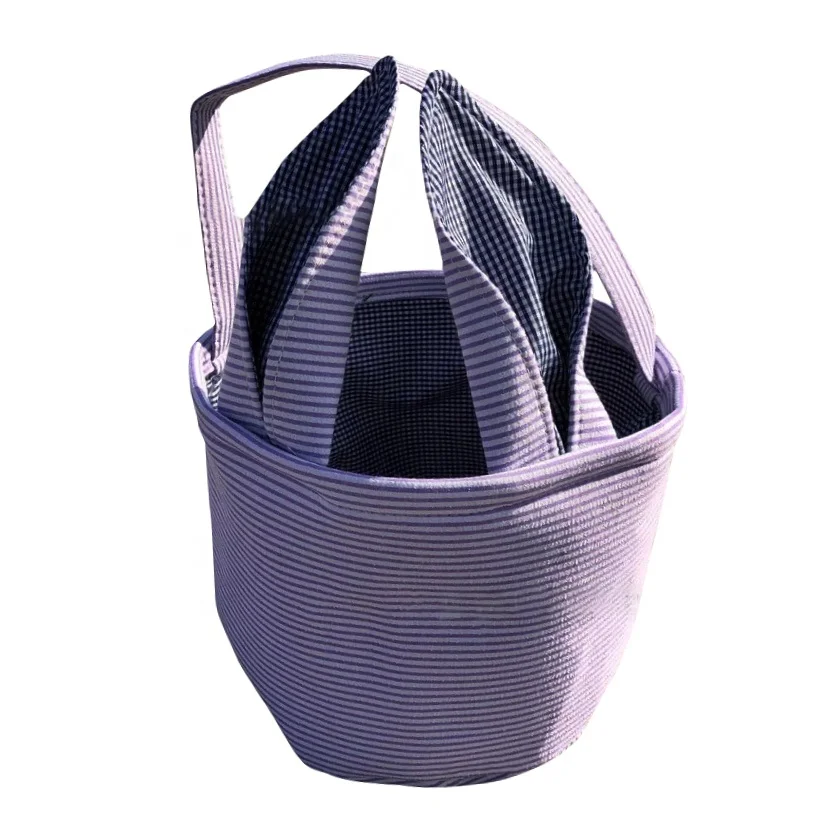 wholesale stripe seersucker easter basket 2021 easter