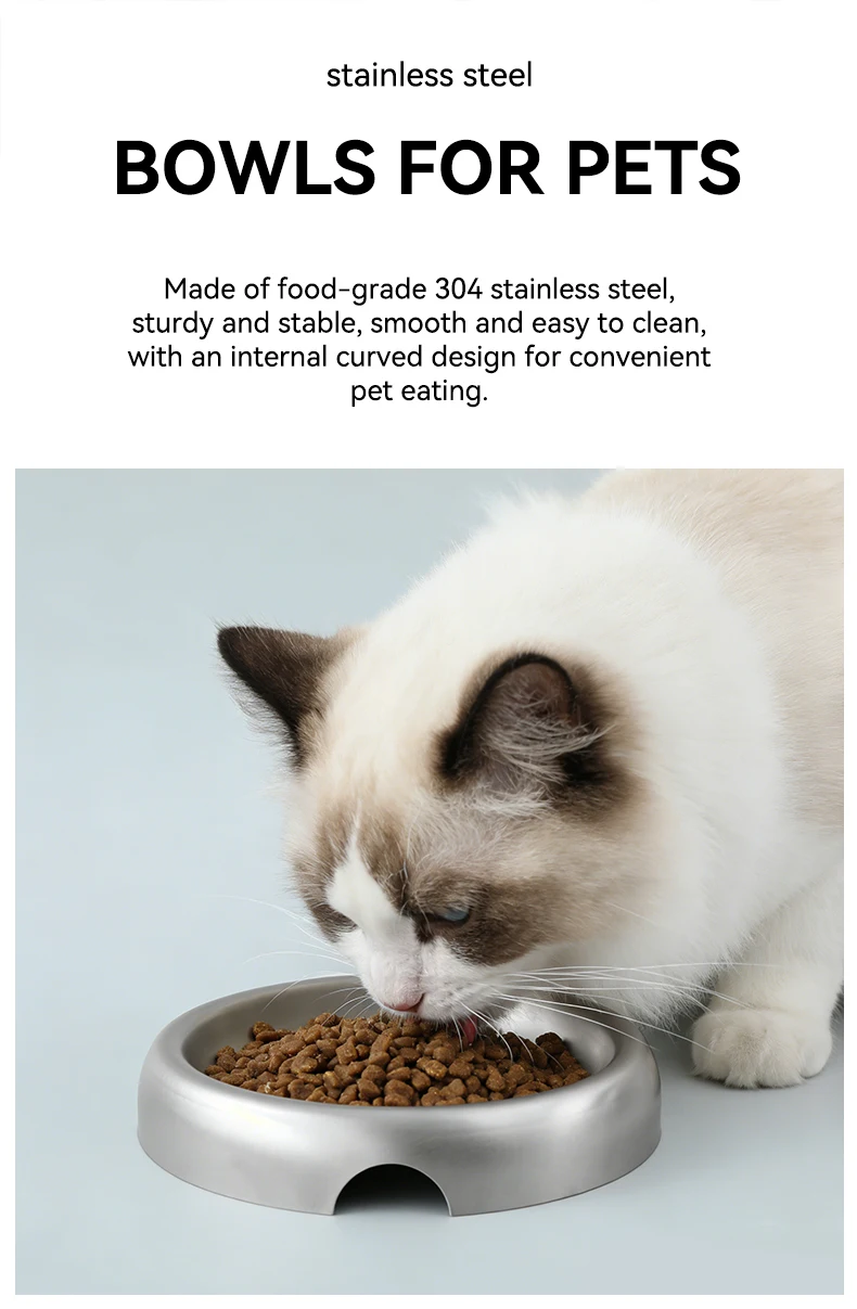 Hot High Quality 304 Stainless Steel Pet Bowl Anti Tipping Design Easy to Clean Food and Water Feeder for Dog Cat Pet Products supplier