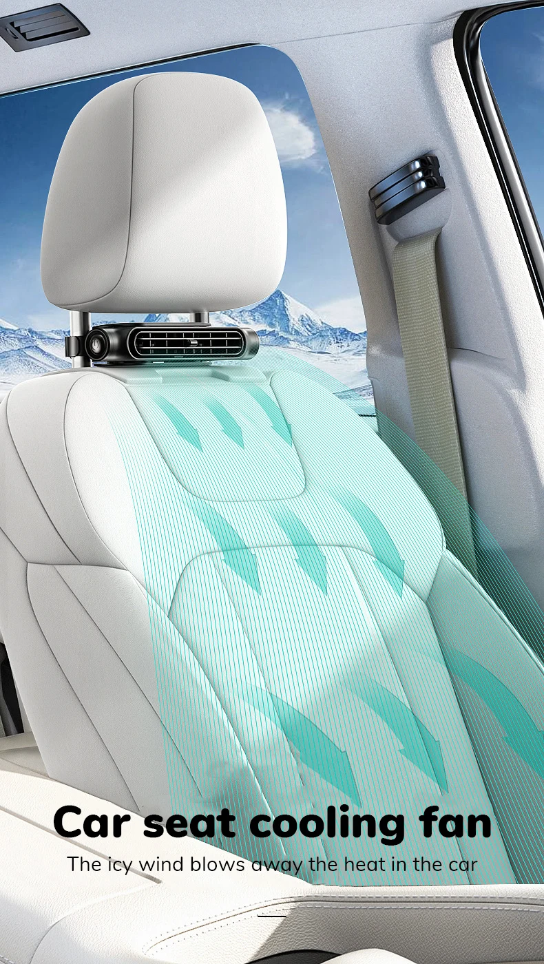 Headrest Mounted Leafless Fan, USB, 5W, ABS - detail 2