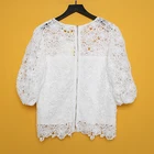 White Women New Stype All Size Vintage Elegant Blouse White Lace Sexy Top For Women Blouse Manufacturer Supply
