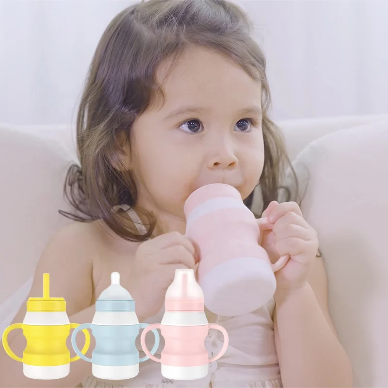Welfine Kids Training Baby Sippy Cup Drinking  Silicone Baby Cups with lids ODM OEM Silicone Toddler Cup
