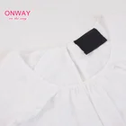 End Tops Tops High End Casual White Round Neck Cotton Embroidery Tops Woman With Half Flare Sleeve