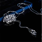 Silver 2021 Factory Direct Sales Adjustable Length Silver Swan Rhinestones Pendant Necklace