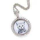 Stones Hop Necklace Stone Custom Necklace Photo Rotate Picture Necklace Pave Stones Personalized Hip Hop Jewelry