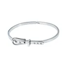 Bangles 316 L Stainless Steel Silver Plated Thin Belt Bracelets Bangles For Women Zircon
